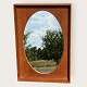 Teak spejlmed ovalt glas*875kr